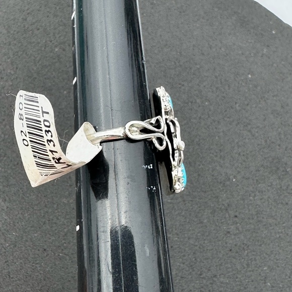 Silver Turquoise Ring 925 size 7 - Picture 6 of 9